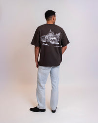 VENICE BOX FIT T-SHIRT - COFFEE