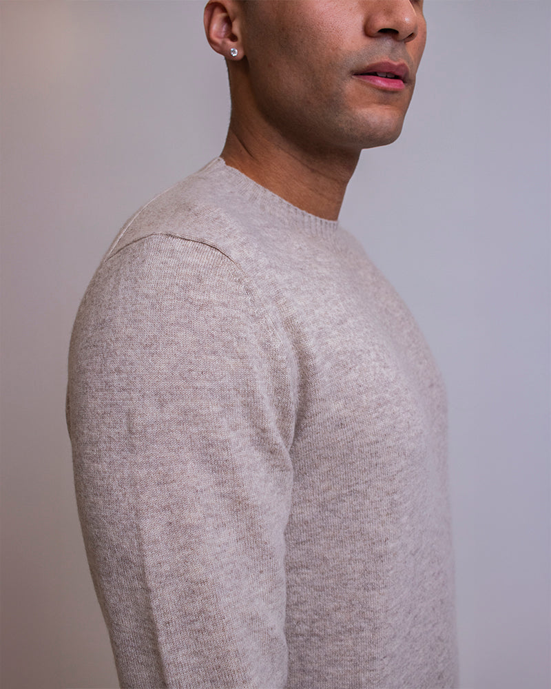 MANAROLA MERINOULD STRIKTRØJE - LIGHT CAMEL