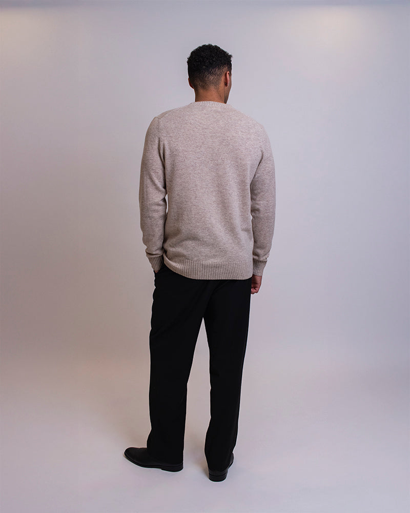 MANAROLA MERINOULD STRIKTRØJE - LIGHT CAMEL