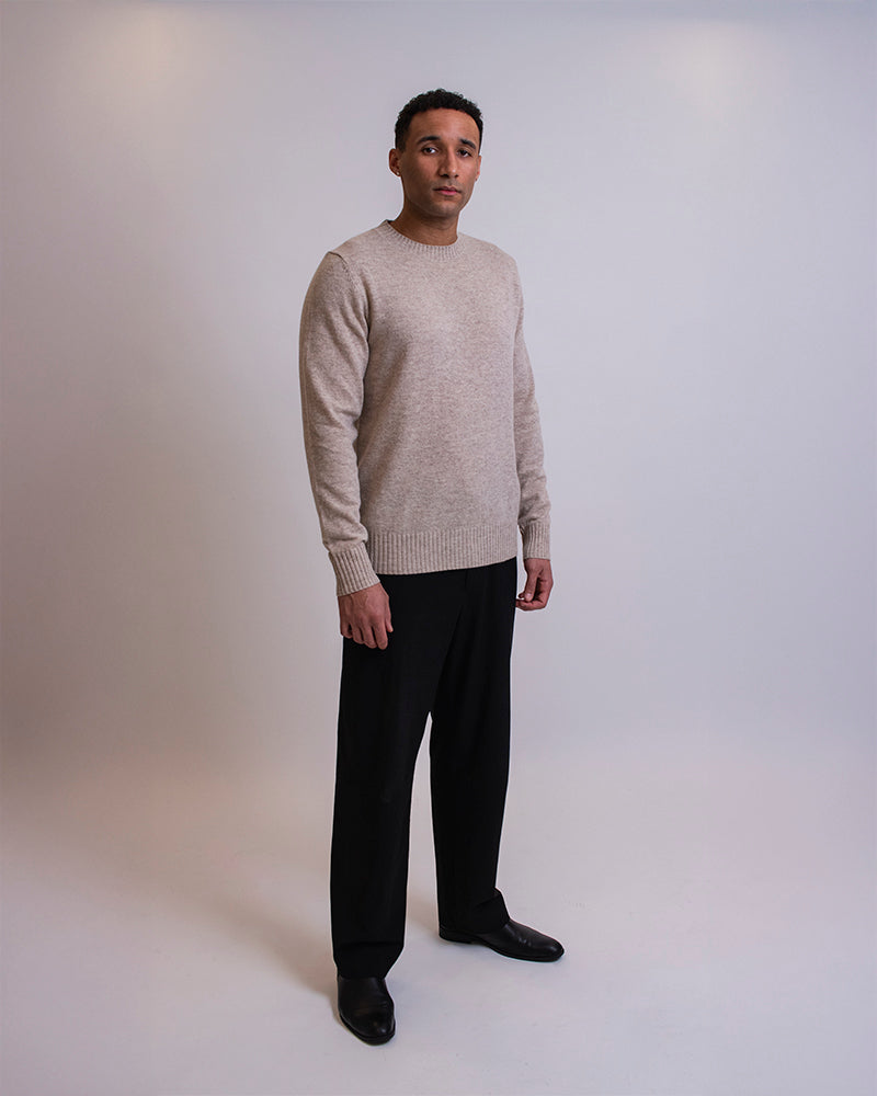 MANAROLA MERINOULD STRIKTRØJE - LIGHT CAMEL