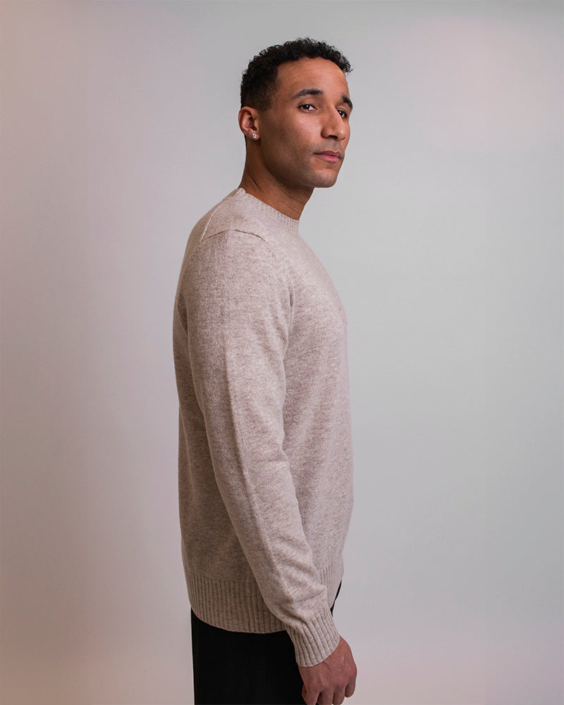 MANAROLA MERINOULD STRIKTRØJE - LIGHT CAMEL