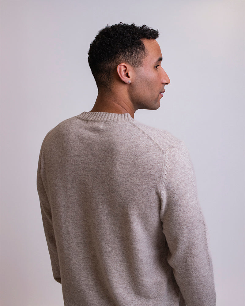 MANAROLA MERINOULD STRIKTRØJE - LIGHT CAMEL