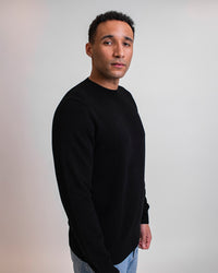 MANAROLA MERINOULD STRIKTRØJE - BLACK