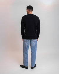 MANAROLA MERINOULD STRIKTRØJE - BLACK