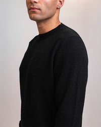 MANAROLA MERINOULD STRIKTRØJE - BLACK