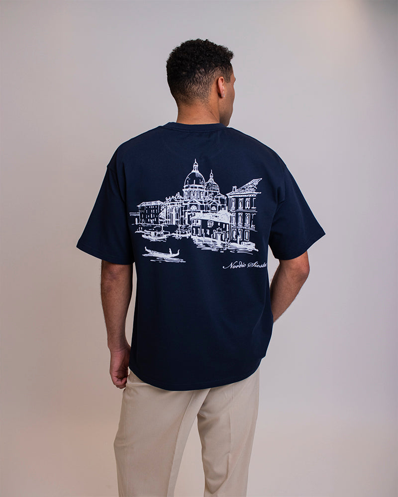 VENICE BOX FIT T-SHIRT - NAVY BLUE