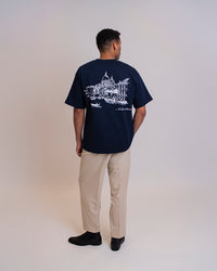 VENICE BOX FIT T-SHIRT - NAVY BLUE