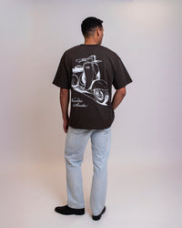 VESPA BOX FIT T-SHIRT - COFFEE
